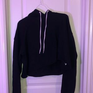 black cropped hoodie